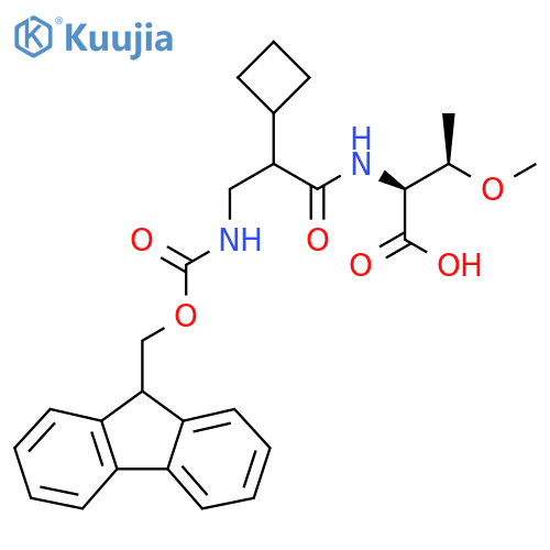 (2S,3R)-2-2-cyclobutyl-3-({(9H-fluoren-9-yl)methoxycarbonyl}amino)propanamido-3-methoxybutanoic acid structure