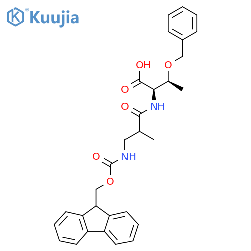 (2R,3S)-3-(benzyloxy)-2-3-({(9H-fluoren-9-yl)methoxycarbonyl}amino)-2-methylpropanamidobutanoic acid structure
