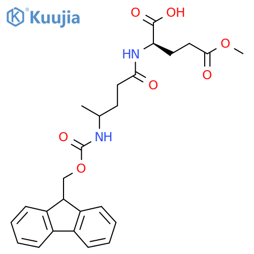 (2R)-2-4-({(9H-fluoren-9-yl)methoxycarbonyl}amino)pentanamido-5-methoxy-5-oxopentanoic acid structure