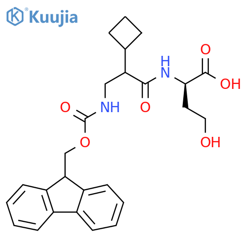 (2R)-2-2-cyclobutyl-3-({(9H-fluoren-9-yl)methoxycarbonyl}amino)propanamido-4-hydroxybutanoic acid structure
