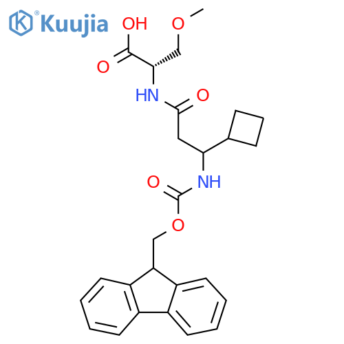 (2S)-2-3-cyclobutyl-3-({(9H-fluoren-9-yl)methoxycarbonyl}amino)propanamido-3-methoxypropanoic acid structure