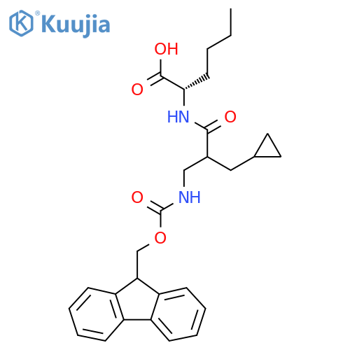 (2S)-2-2-(cyclopropylmethyl)-3-({(9H-fluoren-9-yl)methoxycarbonyl}amino)propanamidohexanoic acid structure