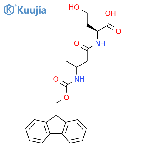 (2S)-2-3-({(9H-fluoren-9-yl)methoxycarbonyl}amino)butanamido-4-hydroxybutanoic acid structure