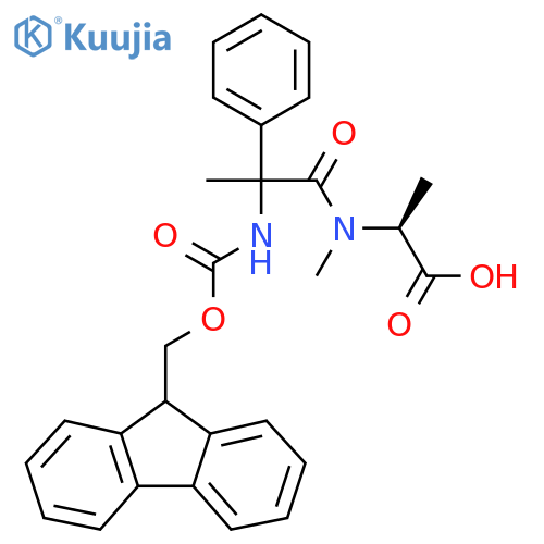 (2S)-2-2-({(9H-fluoren-9-yl)methoxycarbonyl}amino)-N-methyl-2-phenylpropanamidopropanoic acid structure