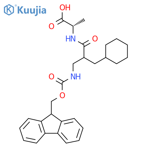(2S)-2-2-(cyclohexylmethyl)-3-({(9H-fluoren-9-yl)methoxycarbonyl}amino)propanamidopropanoic acid structure