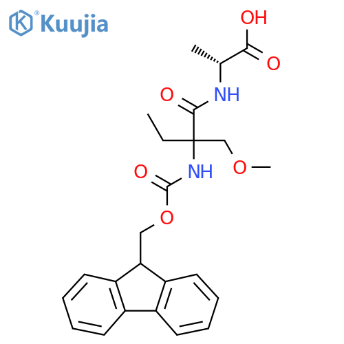 (2R)-2-2-({(9H-fluoren-9-yl)methoxycarbonyl}amino)-2-(methoxymethyl)butanamidopropanoic acid structure