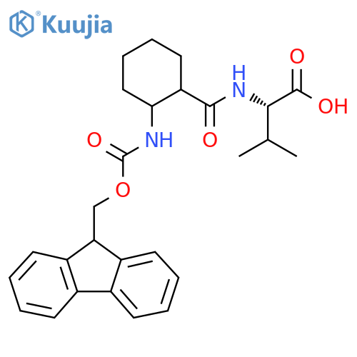 (2S)-2-{2-({(9H-fluoren-9-yl)methoxycarbonyl}amino)cyclohexylformamido}-3-methylbutanoic acid structure