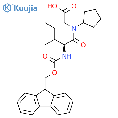 2-(2S)-N-cyclopentyl-2-({(9H-fluoren-9-yl)methoxycarbonyl}amino)-3-methylpentanamidoacetic acid structure