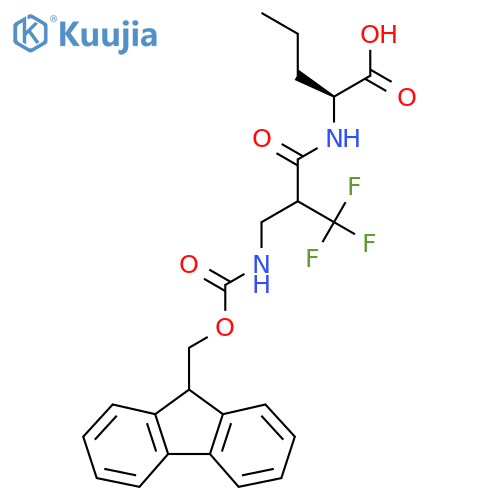 (2S)-2-{2-({(9H-fluoren-9-yl)methoxycarbonyl}amino)methyl-3,3,3-trifluoropropanamido}pentanoic acid structure