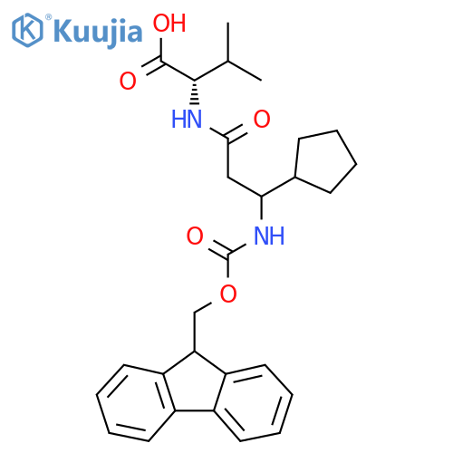 (2S)-2-3-cyclopentyl-3-({(9H-fluoren-9-yl)methoxycarbonyl}amino)propanamido-3-methylbutanoic acid structure