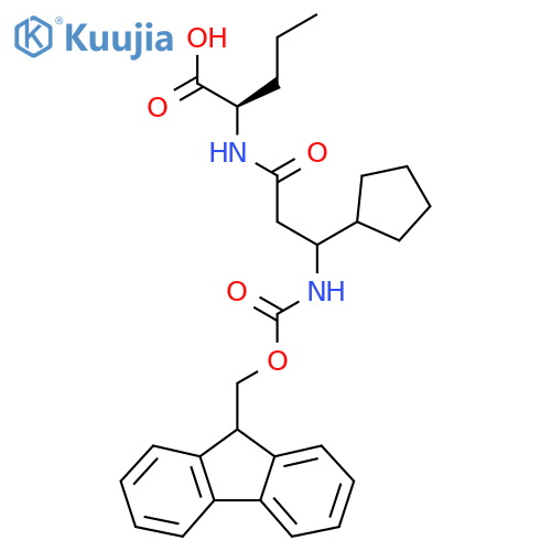 (2R)-2-3-cyclopentyl-3-({(9H-fluoren-9-yl)methoxycarbonyl}amino)propanamidopentanoic acid structure