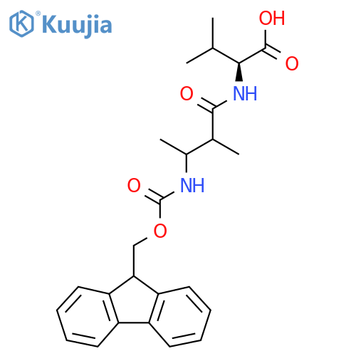 (2S)-2-3-({(9H-fluoren-9-yl)methoxycarbonyl}amino)-2-methylbutanamido-3-methylbutanoic acid structure