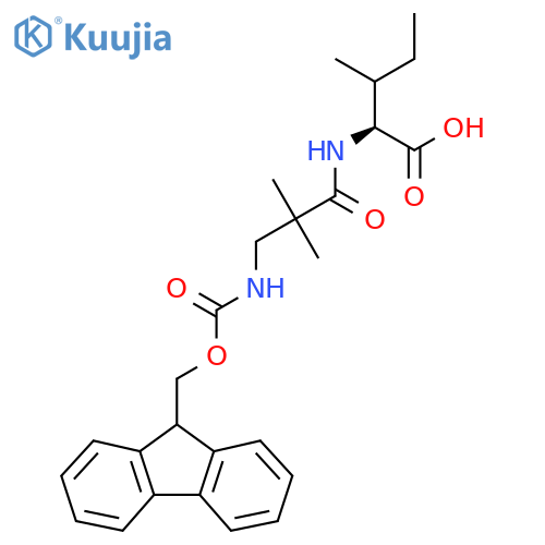(2S)-2-3-({(9H-fluoren-9-yl)methoxycarbonyl}amino)-2,2-dimethylpropanamido-3-methylpentanoic acid structure