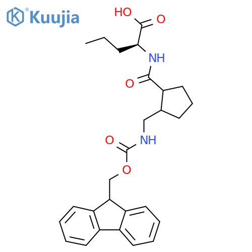 (2S)-2-({2-({(9H-fluoren-9-yl)methoxycarbonyl}amino)methylcyclopentyl}formamido)pentanoic acid structure
