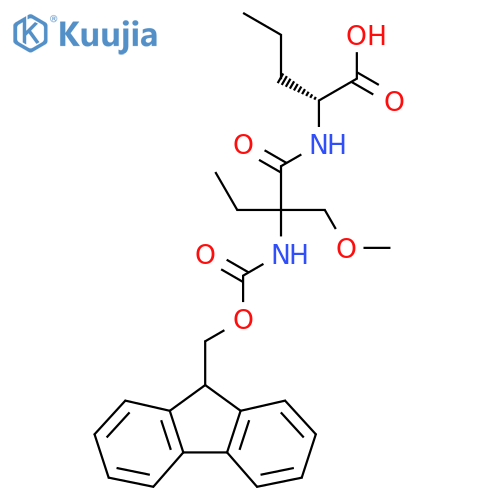 (2R)-2-2-({(9H-fluoren-9-yl)methoxycarbonyl}amino)-2-(methoxymethyl)butanamidopentanoic acid structure