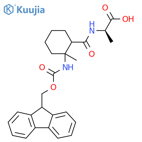 (2R)-2-{2-({(9H-fluoren-9-yl)methoxycarbonyl}amino)-2-methylcyclohexylformamido}propanoic acid structure