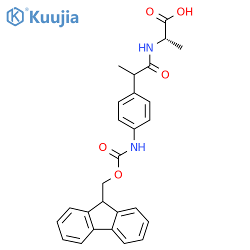 (2S)-2-{2-4-({(9H-fluoren-9-yl)methoxycarbonyl}amino)phenylpropanamido}propanoic acid structure