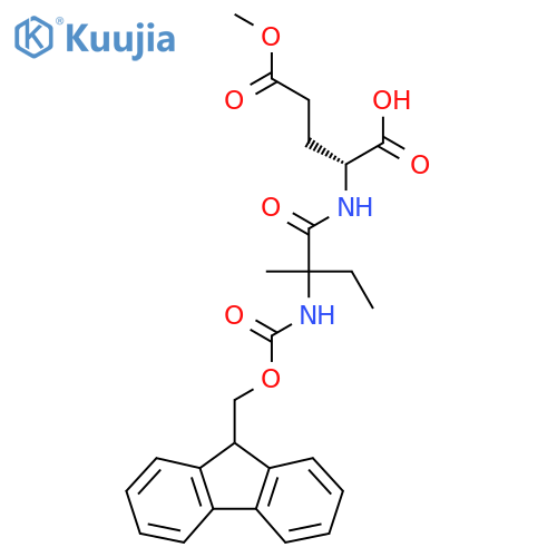 (2R)-2-2-({(9H-fluoren-9-yl)methoxycarbonyl}amino)-2-methylbutanamido-5-methoxy-5-oxopentanoic acid structure