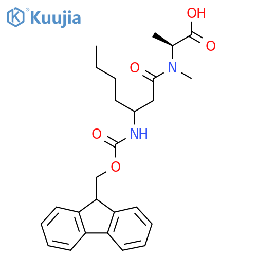 (2S)-2-3-({(9H-fluoren-9-yl)methoxycarbonyl}amino)-N-methylheptanamidopropanoic acid structure