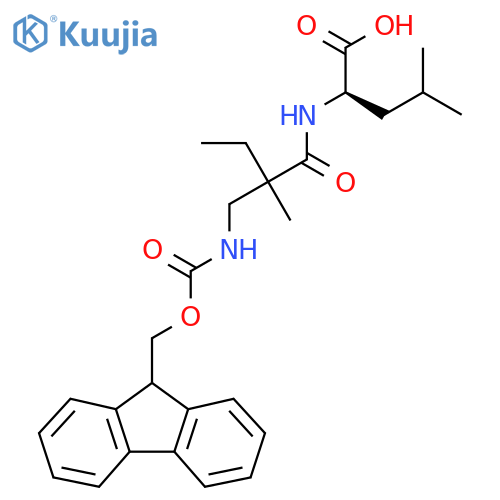 (2R)-2-{2-({(9H-fluoren-9-yl)methoxycarbonyl}amino)methyl-2-methylbutanamido}-4-methylpentanoic acid structure
