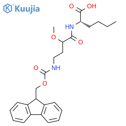 (2S)-2-4-({(9H-fluoren-9-yl)methoxycarbonyl}amino)-2-methoxybutanamidohexanoic acid structure