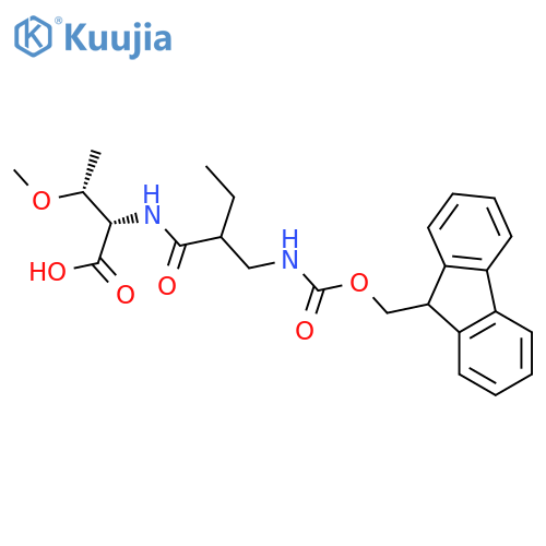 (2S,3R)-2-{2-({(9H-fluoren-9-yl)methoxycarbonyl}amino)methylbutanamido}-3-methoxybutanoic acid structure