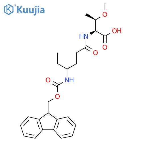 (2S,3R)-2-4-({(9H-fluoren-9-yl)methoxycarbonyl}amino)hexanamido-3-methoxybutanoic acid structure