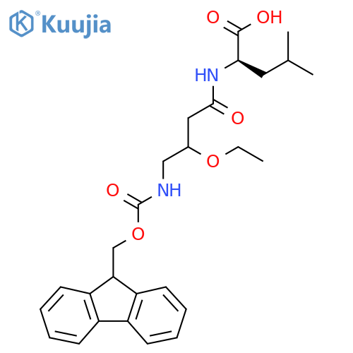 (2R)-2-3-ethoxy-4-({(9H-fluoren-9-yl)methoxycarbonyl}amino)butanamido-4-methylpentanoic acid structure