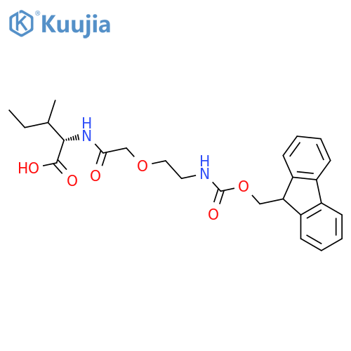 (2S)-2-{2-2-({(9H-fluoren-9-yl)methoxycarbonyl}amino)ethoxyacetamido}-3-methylpentanoic acid structure