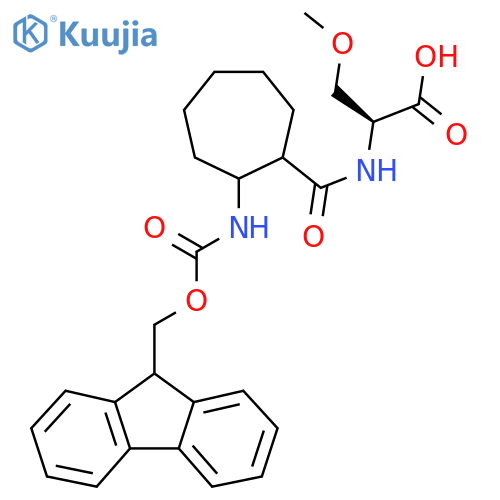 (2S)-2-{2-({(9H-fluoren-9-yl)methoxycarbonyl}amino)cycloheptylformamido}-3-methoxypropanoic acid structure
