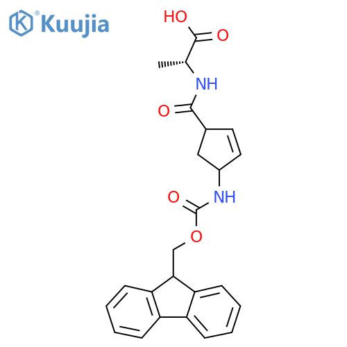 (2R)-2-{4-({(9H-fluoren-9-yl)methoxycarbonyl}amino)cyclopent-2-en-1-ylformamido}propanoic acid structure