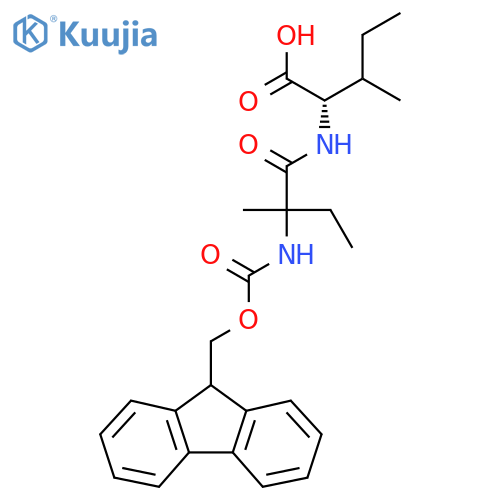 (2S)-2-2-({(9H-fluoren-9-yl)methoxycarbonyl}amino)-2-methylbutanamido-3-methylpentanoic acid structure
