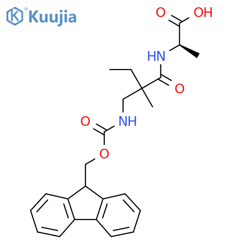 (2R)-2-{2-({(9H-fluoren-9-yl)methoxycarbonyl}amino)methyl-2-methylbutanamido}propanoic acid structure