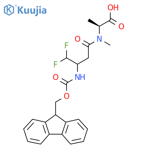 (2S)-2-3-({(9H-fluoren-9-yl)methoxycarbonyl}amino)-4,4-difluoro-N-methylbutanamidopropanoic acid structure