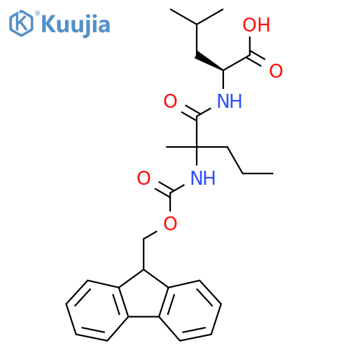 (2S)-2-2-({(9H-fluoren-9-yl)methoxycarbonyl}amino)-2-methylpentanamido-4-methylpentanoic acid structure