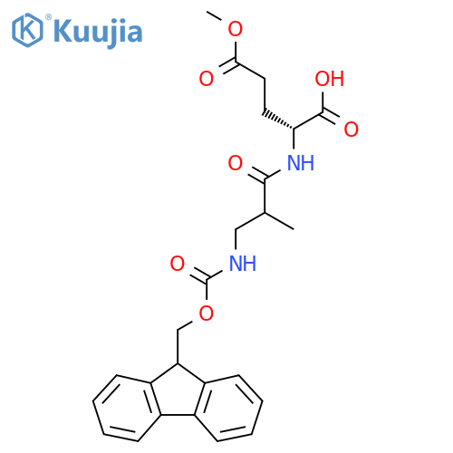 (2R)-2-3-({(9H-fluoren-9-yl)methoxycarbonyl}amino)-2-methylpropanamido-5-methoxy-5-oxopentanoic acid structure