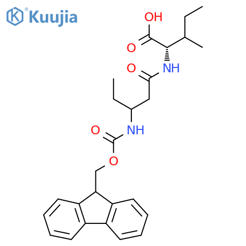 (2S)-2-3-({(9H-fluoren-9-yl)methoxycarbonyl}amino)pentanamido-3-methylpentanoic acid structure