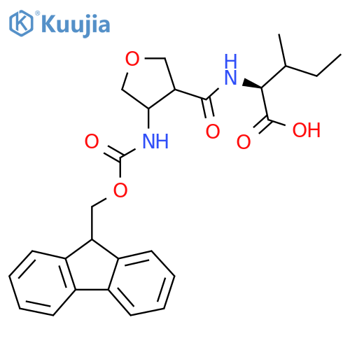 (2S)-2-{[4-({[(9H-fluoren-9-yl)methoxy]carbonyl}amino)oxolan-3-yl]formamido}-3-methylpentanoic acid structure