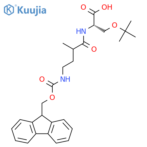 (2S)-3-(tert-butoxy)-2-4-({(9H-fluoren-9-yl)methoxycarbonyl}amino)-2-methylbutanamidopropanoic acid structure