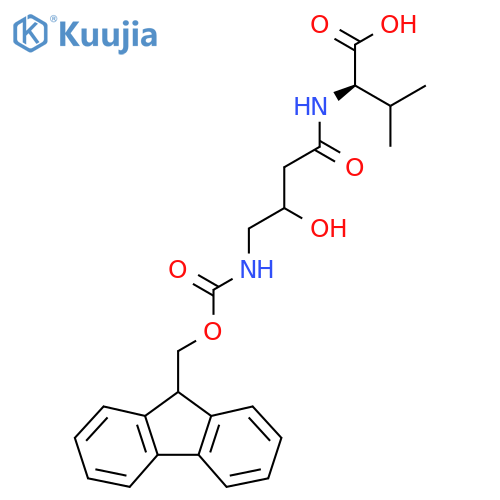 (2R)-2-4-({(9H-fluoren-9-yl)methoxycarbonyl}amino)-3-hydroxybutanamido-3-methylbutanoic acid structure