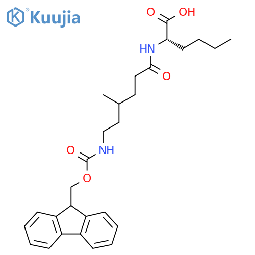 (2S)-2-6-({(9H-fluoren-9-yl)methoxycarbonyl}amino)-4-methylhexanamidohexanoic acid structure