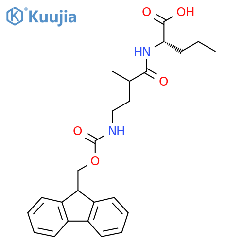 (2S)-2-4-({(9H-fluoren-9-yl)methoxycarbonyl}amino)-2-methylbutanamidopentanoic acid structure