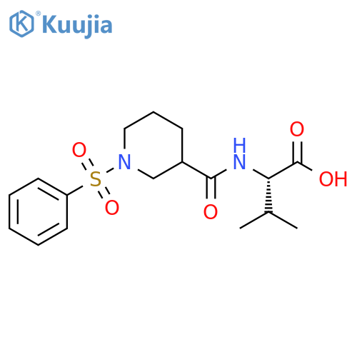 (2S)-2-{1-(benzenesulfonyl)piperidin-3-ylformamido}-3-methylbutanoic acid structure