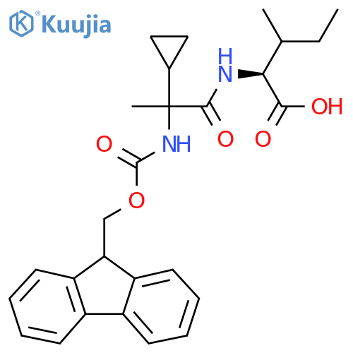 (2S)-2-2-cyclopropyl-2-({(9H-fluoren-9-yl)methoxycarbonyl}amino)propanamido-3-methylpentanoic acid structure
