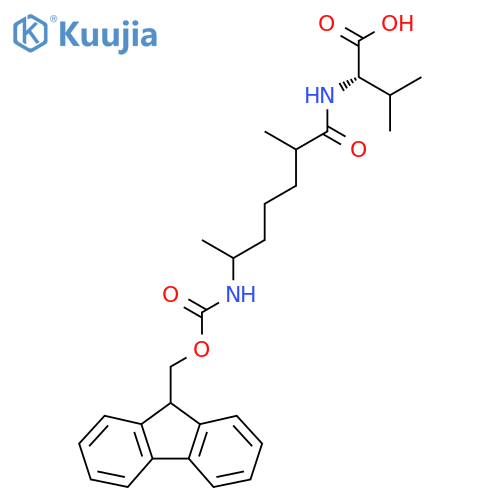 (2S)-2-6-({(9H-fluoren-9-yl)methoxycarbonyl}amino)-2-methylheptanamido-3-methylbutanoic acid structure