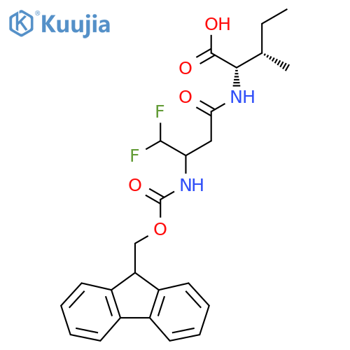 (2S,3S)-2-3-({(9H-fluoren-9-yl)methoxycarbonyl}amino)-4,4-difluorobutanamido-3-methylpentanoic acid structure