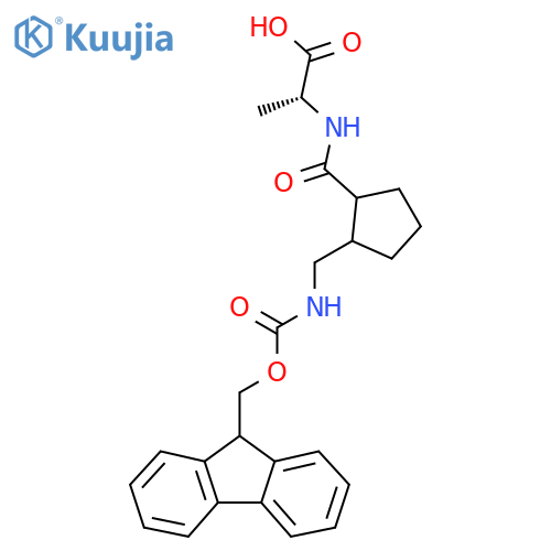 (2R)-2-({2-({(9H-fluoren-9-yl)methoxycarbonyl}amino)methylcyclopentyl}formamido)propanoic acid structure