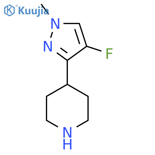 4-(4-fluoro-1-methyl-1H-pyrazol-3-yl)piperidine structure