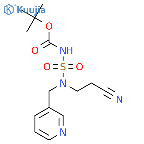 tert-butyl N-(2-cyanoethyl)(pyridin-3-yl)methylsulfamoylcarbamate structure