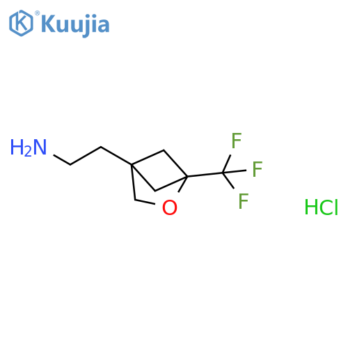 2-1-(trifluoromethyl)-2-oxabicyclo2.1.1hexan-4-ylethan-1-amine hydrochloride structure
